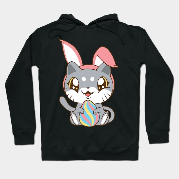 Beautiful cat with a colorful egg Hoodie by H K F